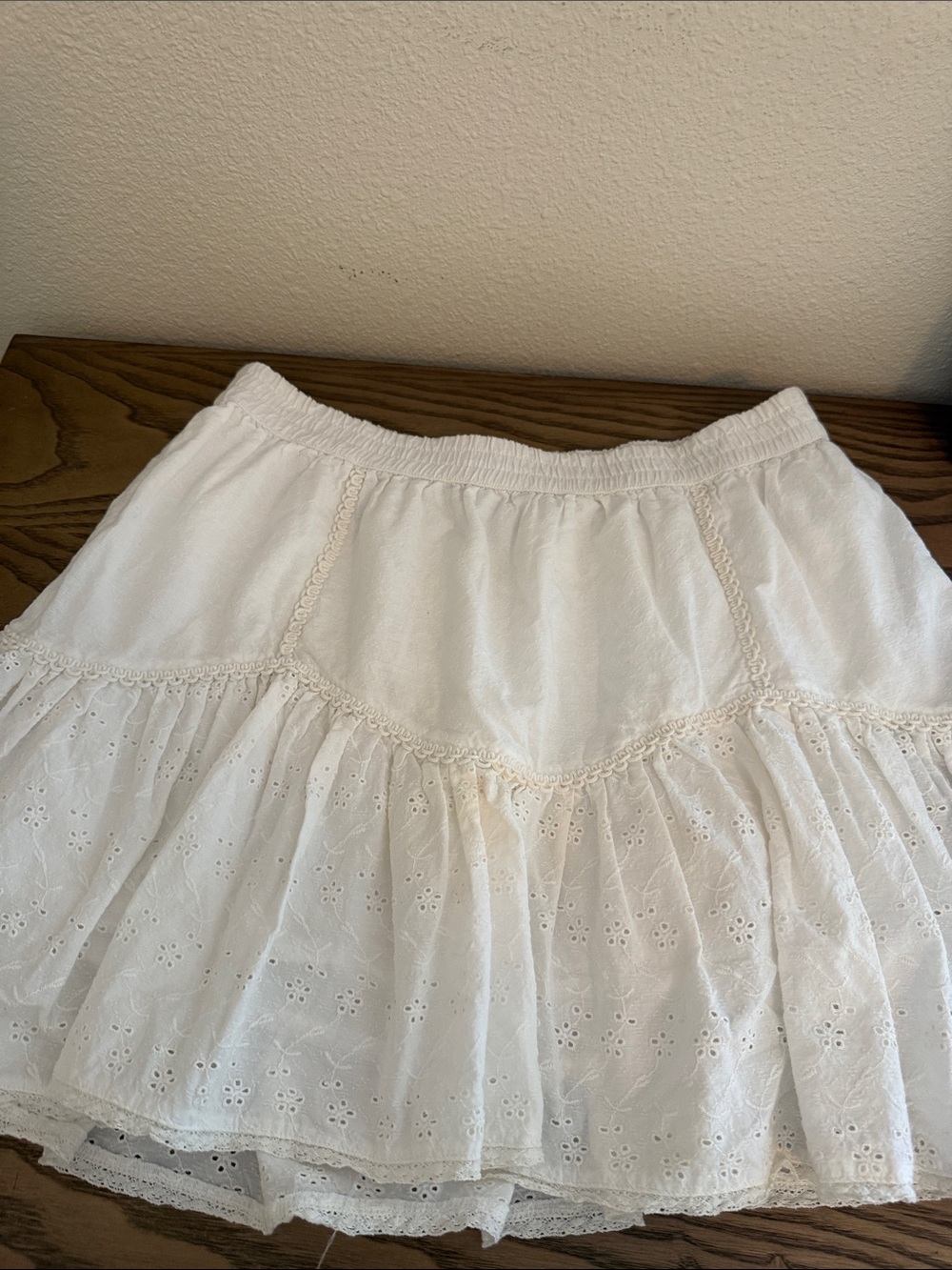 Jessica Simpson White Eyelet Tiered Skirt